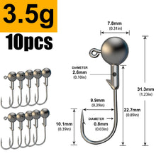 Load image into Gallery viewer, JYJ 1g 2g 3g 4g 5g 10g 20g 22g 25g 28g crank Jig head hook fishing hook head Jig lure hard bait soft worm jig hook for fishing