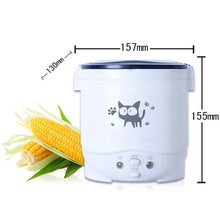 Load image into Gallery viewer, Electric Mini Rice Cooker Portable MultiCooker Household Rice Cookers 12V 24V 220V Pot Cooking Machine Pans For Car Truck Home