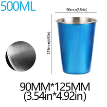 Load image into Gallery viewer, 350/500ml Stainless Steel Cups Household Office Bar Kitchen Drinks Coffee Tumbler Tea Drinking Beer Mug Metal Travel Drink Cup