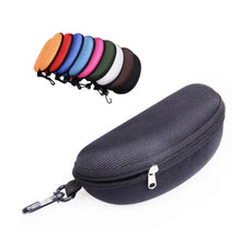 Load image into Gallery viewer, 1pc Portable Sunglasses Case Protector Oxford Cloth Hard EVA Zippered Eyeglasses Case with Carabiner Unisex Eyewear Accessories