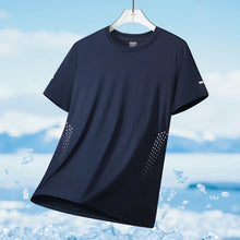Load image into Gallery viewer, Running T-shirt Men Summer Ice Silk Thin Top Reflective Printing Quick Dry Short Sleeve Breathable Fitness Sports T-shirt 5XL