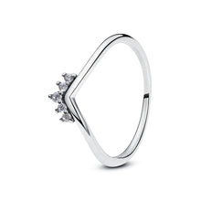 Load image into Gallery viewer, 925 Sterling Silver Rings For Women Original Crown Love Heart Wishbone Engagement Wedding Rose Gold Crystal Ring Luxury Jewelry