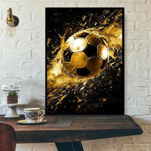 Load image into Gallery viewer, Classic Soccer Aesthetic Wall Art Abstract Black Gold Graffiti HD Canvas Poster Print