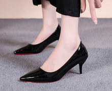 Load image into Gallery viewer, Sexy Red Bottom Women High Heels Classic Ladies Pumps Autumn Leather Dress Heel Shoes for Women Banquet Wedding High Heels