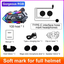 Load image into Gallery viewer, Y20 Bluetooth 5.3 Motorcycle Helmet Headset 1000Mah Super Long Standby Wireless Hands-free Waterproof Motorbike Earphone