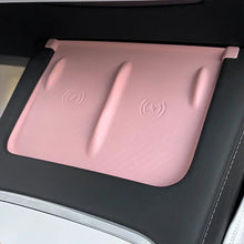 Load image into Gallery viewer, Car Wireless Charging Pad For New Tesla Model 3/Y 2024 2023 2022 Center Console Charger Mat Phone Mount Silicone Non-slip Pads