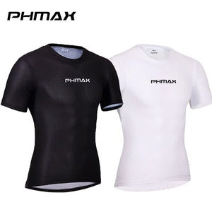 PHMAX Men's Cycling Bottoming Shirt Summer Mesh Road Bike Sweat Shirt Bicycle Underwear