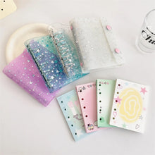 Load image into Gallery viewer, Sparkle Star Mini Binder Notebook M5 Size Pocket Notepads Daily Agenda Diy Photo Album Postcards Collect