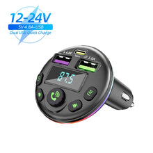 Load image into Gallery viewer, Car Bluetooth 5.0 FM Transmitter MP3 Modulator Player Handsfree Audio Receiver With 3 in 1 Charge Cable for IPhone Huawei Xiaomi