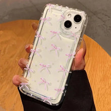 Load image into Gallery viewer, Cute Pink Heart Bow Phone Case for IPhone 17 16 15 14 13 12 11 Pro Max 13 12 Mini 17Air 16e Shockproof Soft Clear Cases Coque