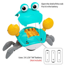 Load image into Gallery viewer, Dancing Crab Run Away Toy for Babies Crawling Interactive Escape Crabs Baby Birthday Thanksgiving Christmas Gift Battery Edition