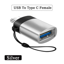 Load image into Gallery viewer, 2PCS USB 3.0 To Type C OTG Charger Adapter Connector Type-C to USB Male To Type-c Adapt Converter for PC MacBook Car USB ipad