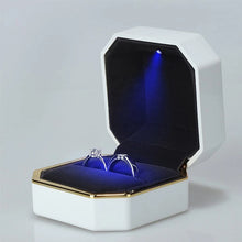 Load image into Gallery viewer, 1 Pcs LED Jewelry Ring Box Luxury Velvet Rubber Necklace Pendant Gifts Display With Light For Proposal Engagement Wedding Case