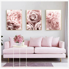 Load image into Gallery viewer, Scandinavian Pink Floral Canvas Print Home Decor Gift