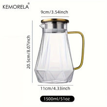 Load image into Gallery viewer, Diamond Texture Glass Teapot Kettle Coffee Pot Water Carafe