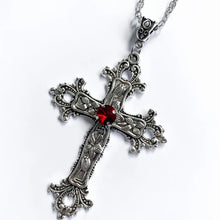 Load image into Gallery viewer, Y2K Punk Crystal Big Cross Pendant Necklaces for Women Men Gothic Irregular Cross Clavicle Chain Necklaces Aesthetic Jewelry