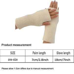 Women's Solid Half Finger Knit Gloves - Winter Warmth and Style