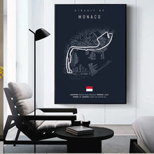 Load image into Gallery viewer, F1 Canvas Track Circuit Wall Art: Aesthetic Motorsport Poster