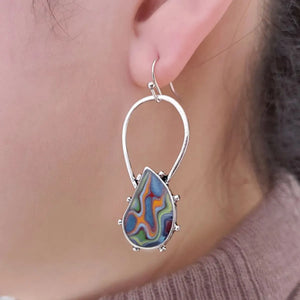 7-Color Fiberglass Ruby Earrings: Bohemian Clip-On, Geometric