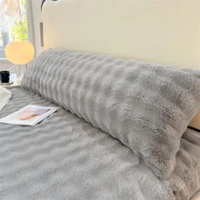 Load image into Gallery viewer, 2025 new solid color imitation rabbit plush adult pillowcase milk plush extended snowflake plush pillowcase, without pillow core