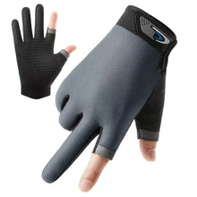 Load image into Gallery viewer, Summer Men Fishing Gloves Women Two Finger Cut Male Touchscreen Angling Anti-Slip Sun-Proof Breathable Cycling Fitness Gloves