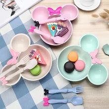 Load image into Gallery viewer, 3Pcs Cartoon Baby Bowl Set - Kids Dinner Tableware with Spoon &amp; Fork