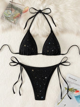 Load image into Gallery viewer, Shiny Sparkling Halter Strappy Bikini 2025 High Cut Bikinis Female Swimsuit Women Swimwear Two-pieces Bikini Set Bathing Suit