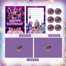 Load image into Gallery viewer, 12pcs KPop Demon Hunters Party Invitation Card Anime Kids Birthday Greeting Card Single-Page Invitation Card Party Decoration