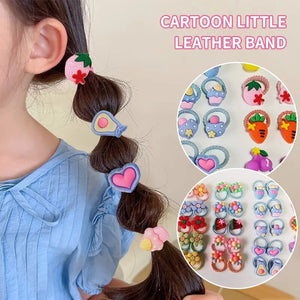 Colorful Hairbands Set: Girls' Elastic Scrunchies with Flower & Animal Designs
