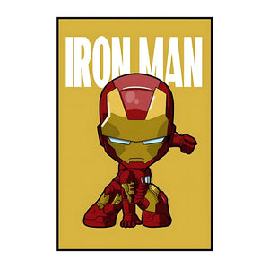 Marvel Wall Art Posters SpiderMan Iron Man Avengers Superhero Disney Kid Room Decor Cartoon Canvas Painting Picture Print