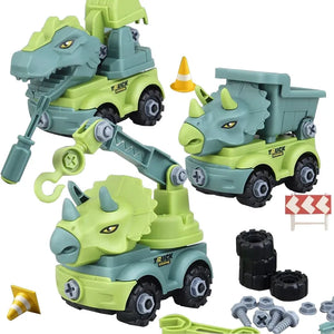 Transport Vehicles Excavators Dinosaurs Construction Toys Detachable Self Loading Set