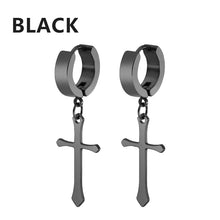 Load image into Gallery viewer, 1 Pairs Punk Stainless Steel Stud Earrings Black Earrings Set For Men Women Vintage Hip Hop Piercing Ear Jewelry