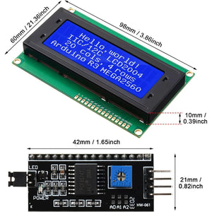 20x4 LCD Display I2C Shield for Arduino (Blue/Green/White)