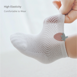 3-Pair Baby Socks: Breathable Mesh, Cute, Unisex