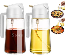 Load image into Gallery viewer, 1-2PCS 2in1 Olive Oil Dispenser Bottle 500ml Plastic Oil Sprayer Cooking Oil Spray Tank BBQ Baking Picnic Kitchen Tools for Home