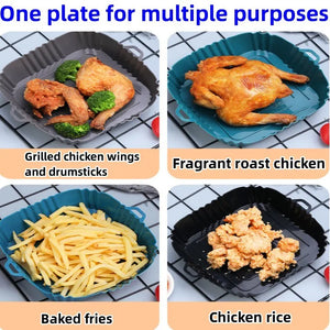 Air Fryer Silicone Tray - Baking Mat for Oilless Cooking, Fried Chicken, Pizza, and More