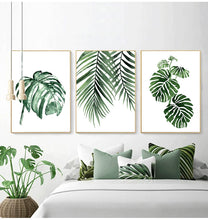 Load image into Gallery viewer, Wall Art Paintings for Living Room Home Decor Scandinavian Style Tropical Plants Poster Green Leaves Decorative Picture Modern