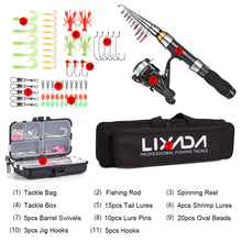 Load image into Gallery viewer, Lixada Telescopic Fishing Combo - Carbon Fiber Rod, Spinning Reel, Full Kit