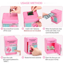 Load image into Gallery viewer, Electronic Password Money Box - Coins &amp; Cash Saving Box with Key Lock, Mini Safe