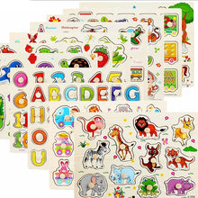 Load image into Gallery viewer, Montessori Wooden Puzzle: Educational Toy for Kids, Animal &amp; Vehicle Theme, 30cm