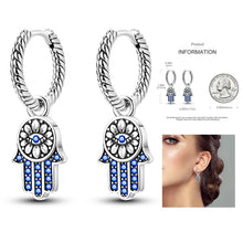 Load image into Gallery viewer, 925 Silver Hoop Earrings  For Woman Pendientes Zircon Heart Shape Star Eardrop Original Earring Fashion Jewelry