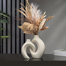 Load image into Gallery viewer, Hollow Nordic Modern Ceramic Vase Set of 2 for Modern Home Decor,Modern Boho Hollow Flower Vases for Living Room Bookshelf