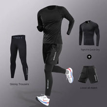 Load image into Gallery viewer, 3-7Pcs Men's Ice Fiber Quick-Dry Running Fitness Full Set/Suit Tracksuit For Marathon, Training Cycling，Jogging,Gym， sweatpants
