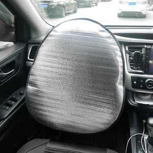 Car Steering Wheel Sun Shade Double Thick Anti-UV Sunscreen Silver Cover