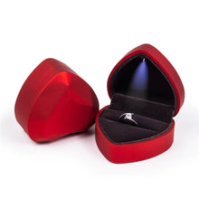 Load image into Gallery viewer, 1 Pcs LED Jewelry Ring Box Luxury Velvet Rubber Necklace Pendant Gifts Display With Light For Proposal Engagement Wedding Case