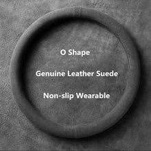 Load image into Gallery viewer, Car Steering Wheel Covers Cowhide Suede Steering Wheel Cover Wrap Universal 37-38cm Breathable Steering Covers Car Accessories