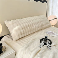 2025 new solid color imitation rabbit plush adult pillowcase milk plush extended snowflake plush pillowcase, without pillow core