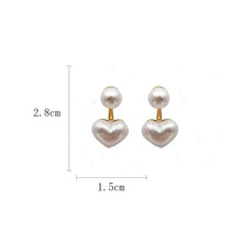 Load image into Gallery viewer, Imitation Pearl Earrings For Women Heart Round Stud Earrings Elegant Love Ear Stud Party Wedding Jewelry Valantine Day Gifts