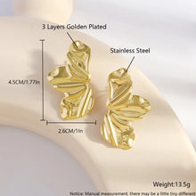 Load image into Gallery viewer, Stainless Steel Half Flower Stud Earrings for Women Girls Minimalist Irregular Petal Earring Studs Fashion Party Jewelry Gifts