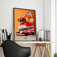 Load image into Gallery viewer, 2023 F1 Legend Racing Poster - Schumacher Helmet Canvas Art, Formula 1 Wall Decor